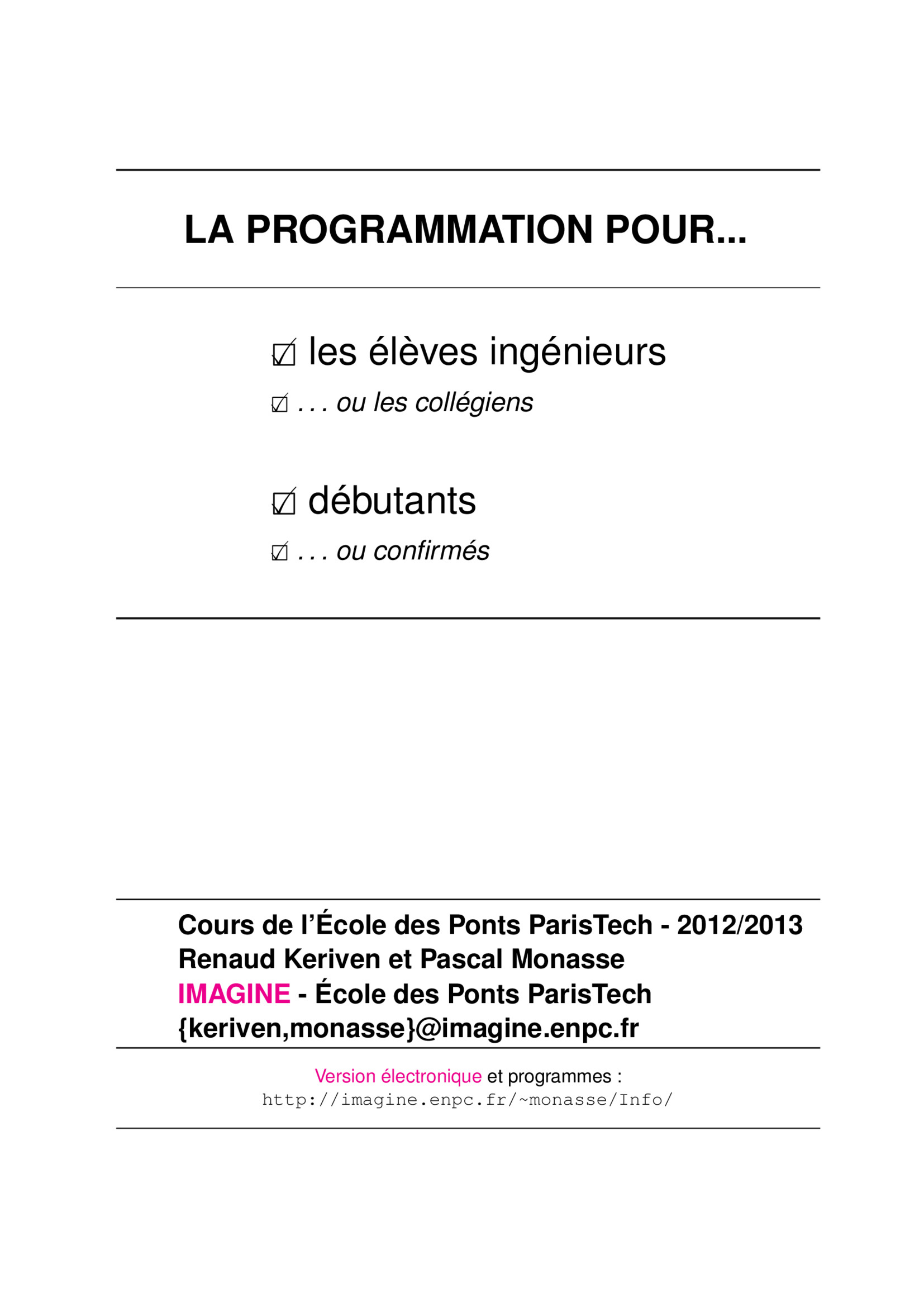 Aperçu : La programmation pour tous