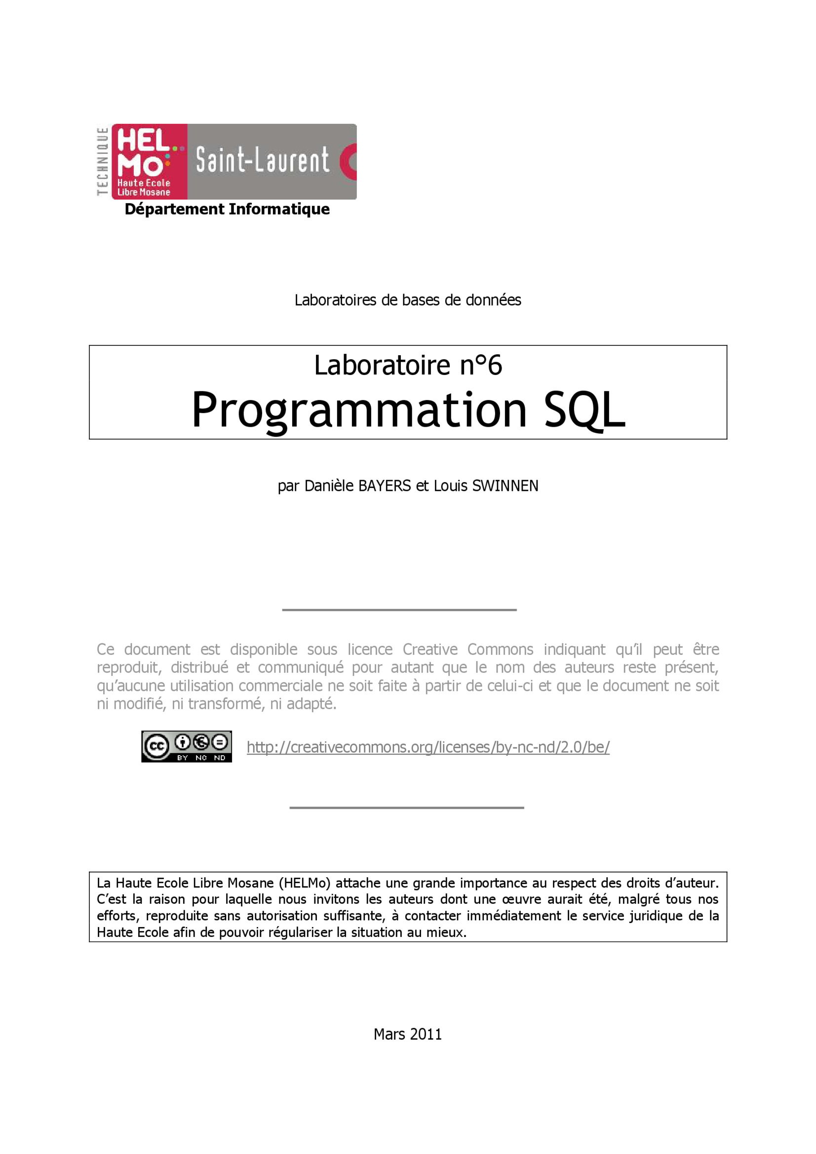 Aperçu : Programmation SQL