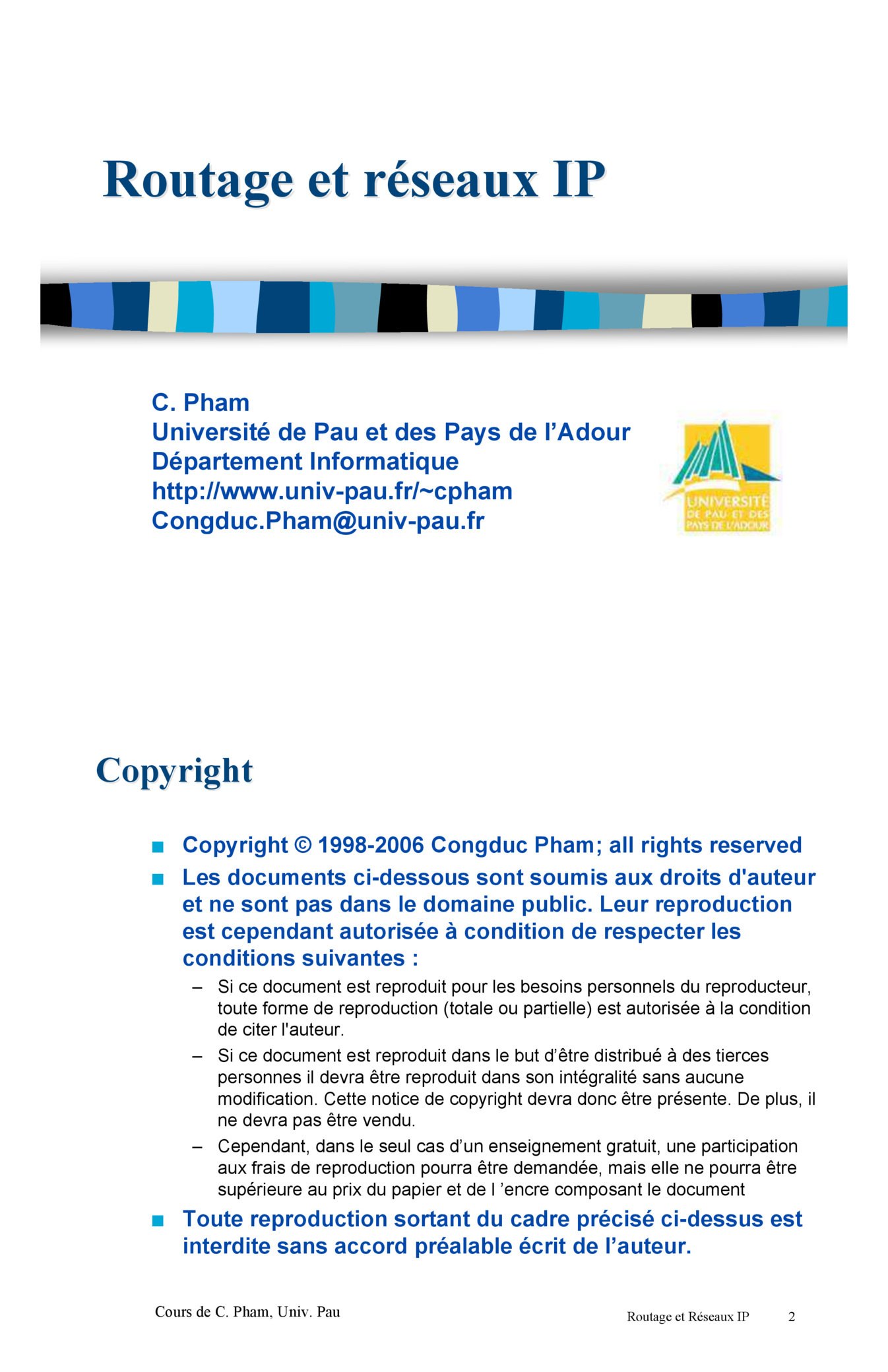 Aperçu : Routage et réseaux IP