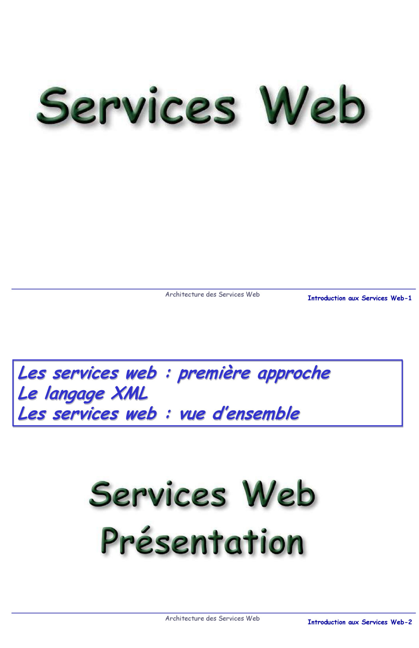 Aperçu du cours Cours Services Web SOAP WSDL UDDI PDF