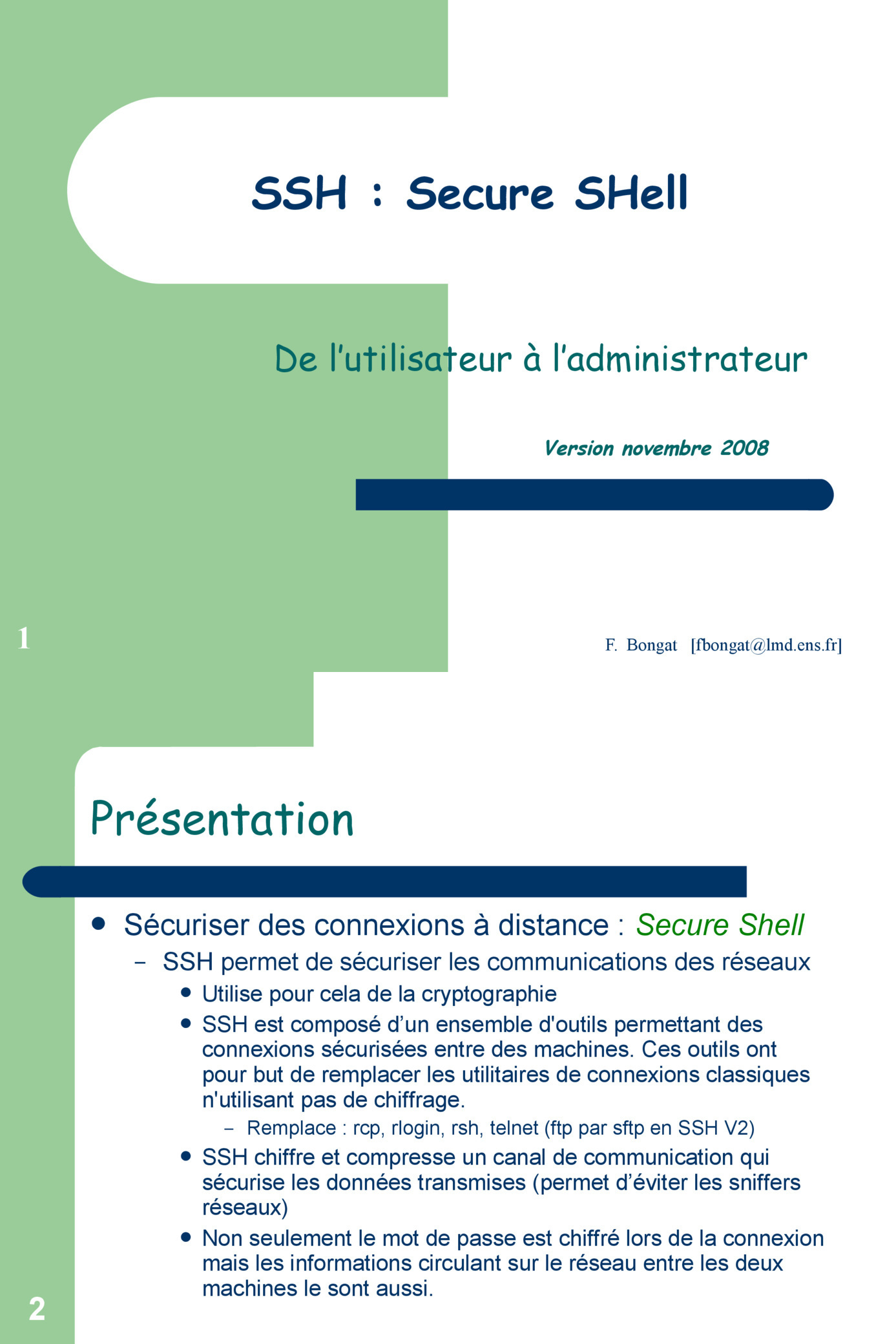 Aperçu : SSH - Secure SHell