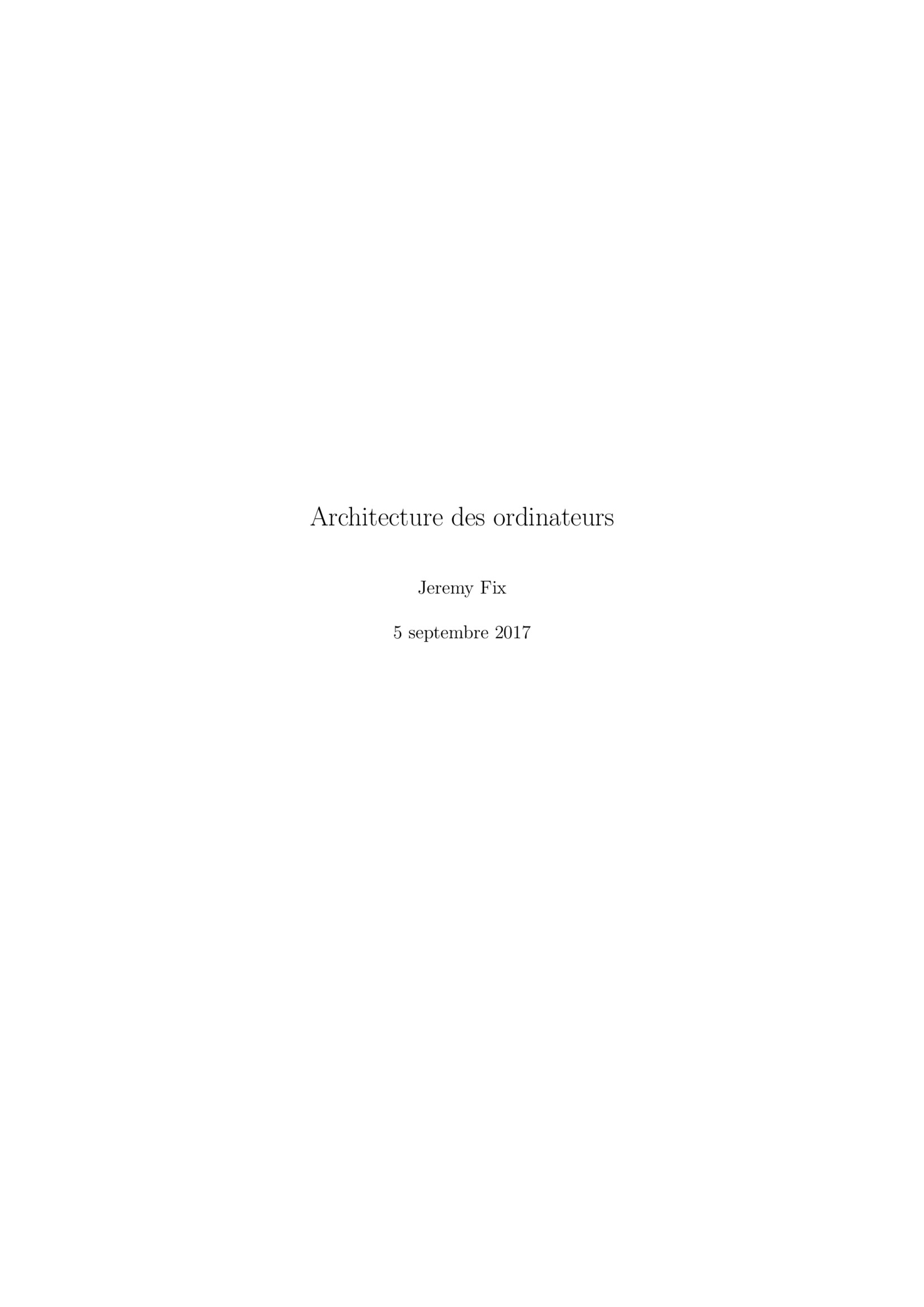 Aperçu : Architecture des ordinateurs