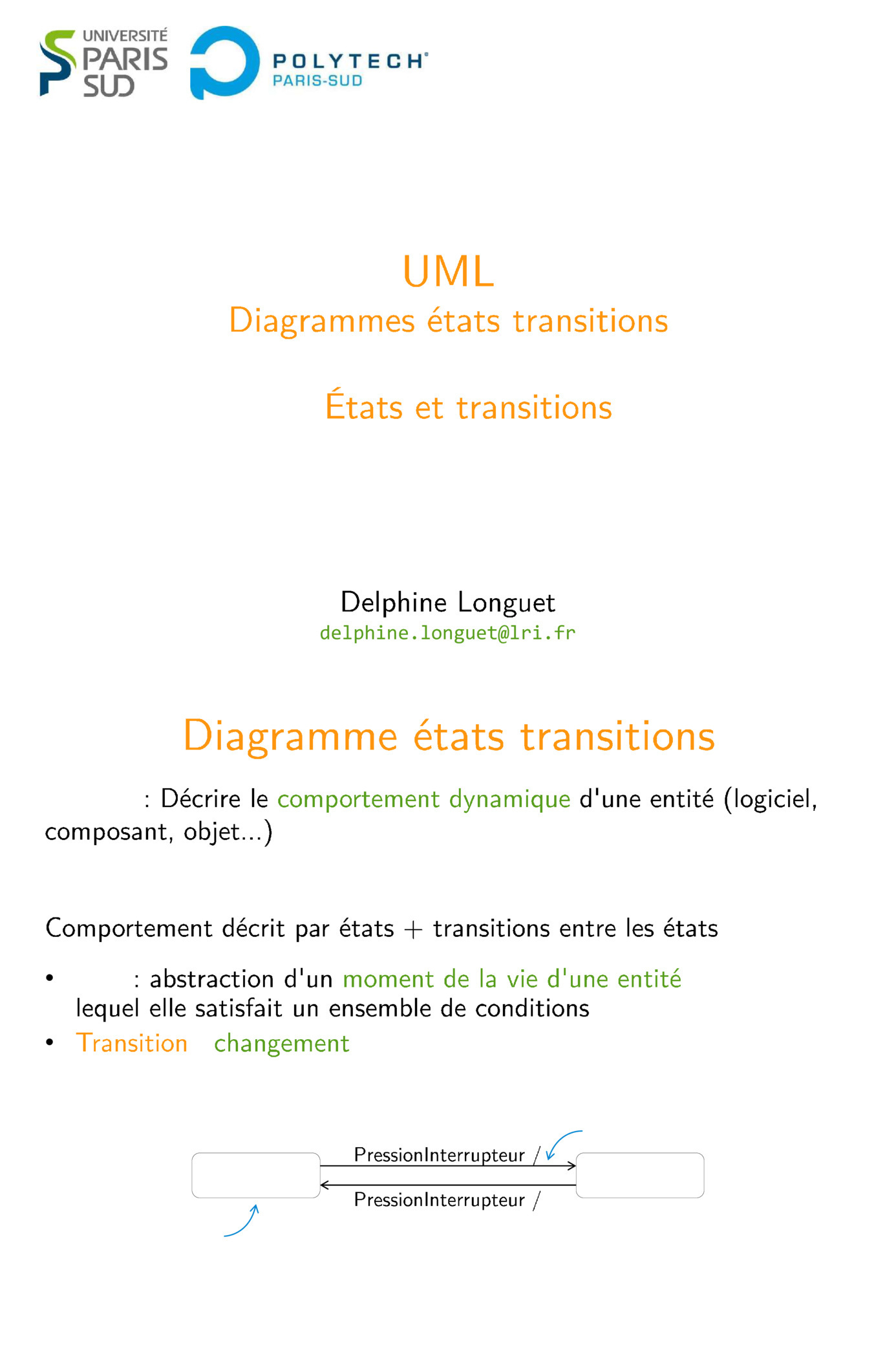 Aperçu : UML: États et transitions