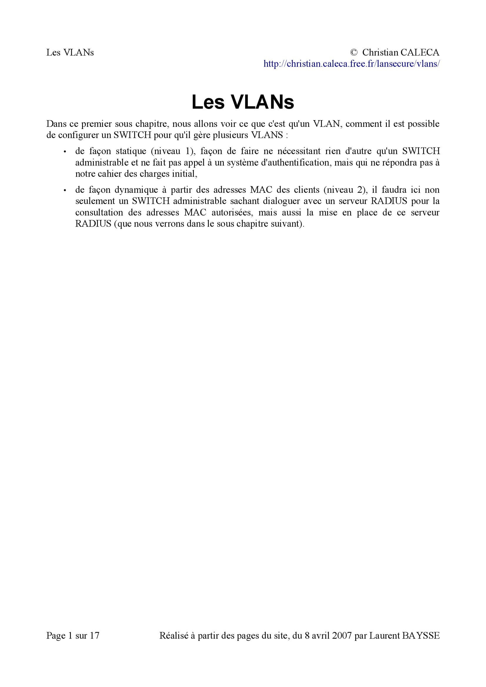 Aperçu : Les VLANs